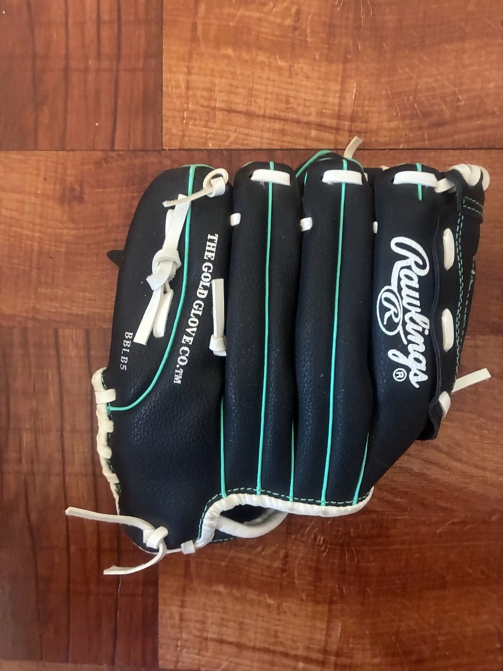Rawlings Black Glove with Teal Trim